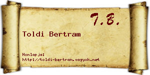 Toldi Bertram névjegykártya